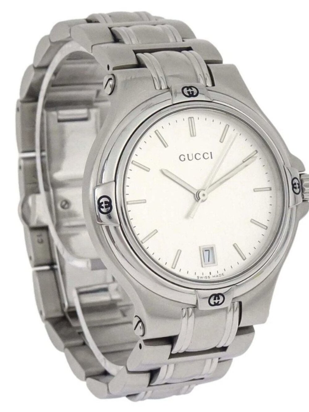 Gucci 9040M Quartz Watch 35mm Silver SS 168358